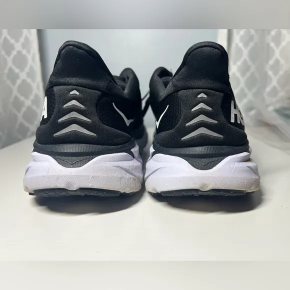 Hoka Black Athletic Shoes with Mesh Design