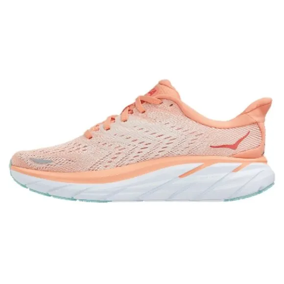 Hoka Clifton 8 Sneakers in Cantaloupe/Silver Peony Size 8.5