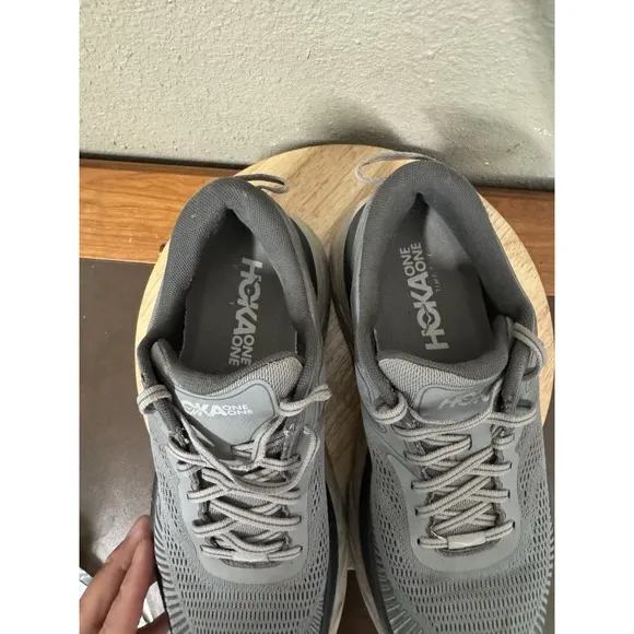 HOKA ONE ONE Bondi 7 Men's Running Training Outdoor Shoes Gray 8.5 2E Wide