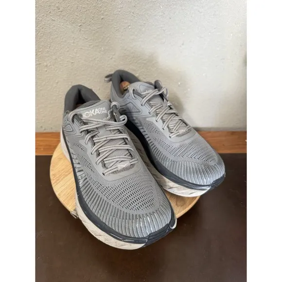 HOKA ONE ONE Bondi 7 Men's Running Training Outdoor Shoes Gray 8.5 2E Wide