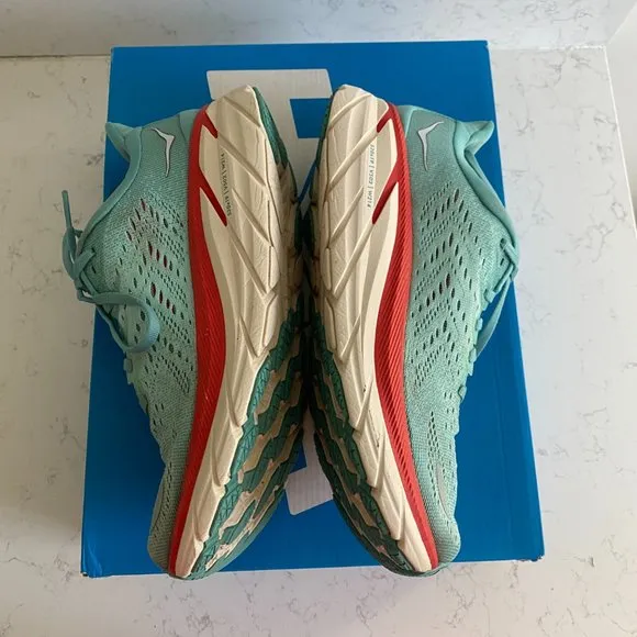 Hoka One One Clifton 8 Aquarelle Blue Women's Running Shoes Size 8B 1119394 AEBL
