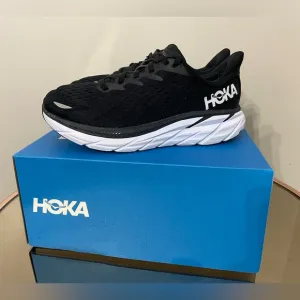 Hoka One One Clifton 8 Black and White Women’s Size 8.5 D