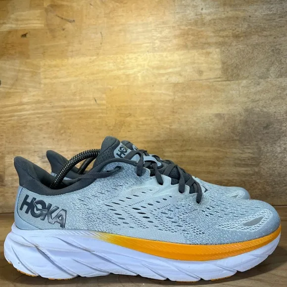 Hoka One One Clifton 8 REFLECTIVE Womens Size 11 Running Shoes Sneakers Blue Fog