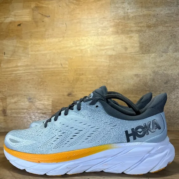 Hoka One One Clifton 8 REFLECTIVE Womens Size 11 Running Shoes Sneakers Blue Fog
