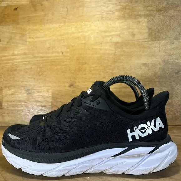 Hoka One One Clifton 8 REFLECTIVE Womens Size 8 (B) Running Shoes Sneakers Black