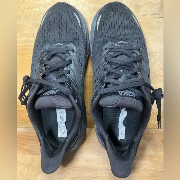 Hoka One One Clifton 8 Womens Size 8 (Mens Sz 7) Running Shoes Sneakers Black