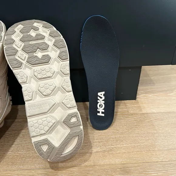HOKA One One Clifton Suede size 9.5 women’s and 8.5 men’s.