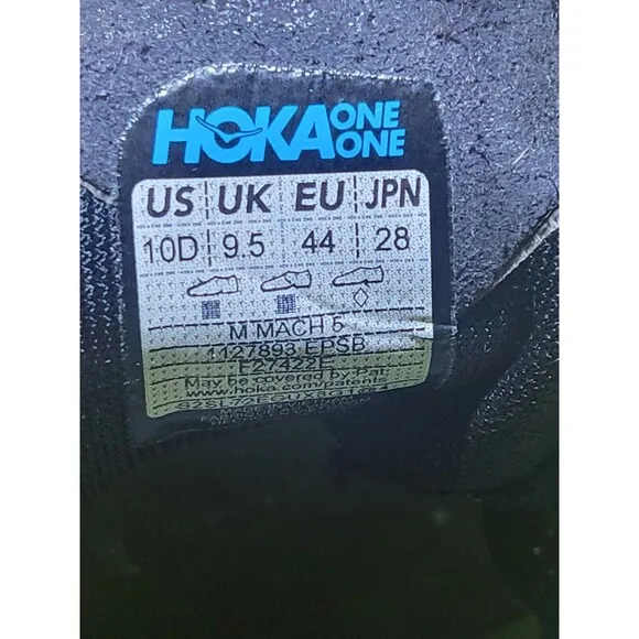 Hoka One One Mach 5 Men Sz 10D Yellow Running Athletic Shoes 1127893