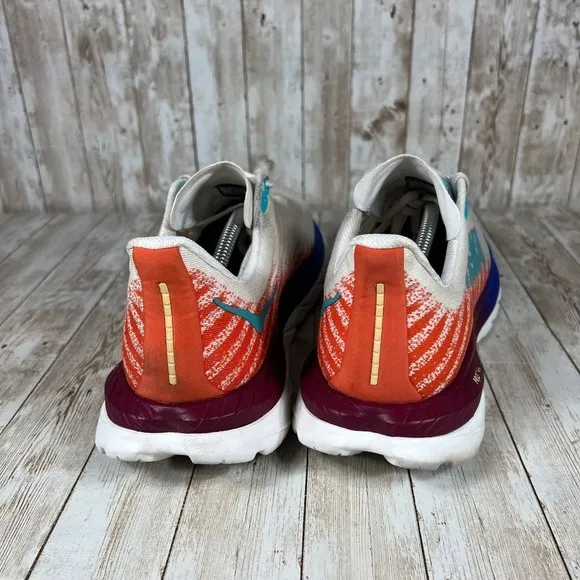 HOKA ONE ONE Mach 6 Pro-Fly Performance Running Shoes White Orange Blue US 12.5