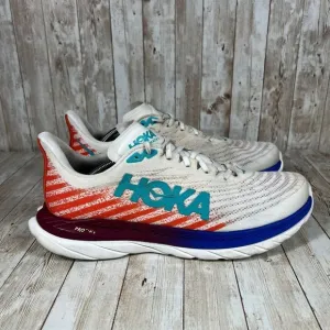 HOKA ONE ONE Mach 6 Pro-Fly Performance Running Shoes White Orange Blue US 12.5