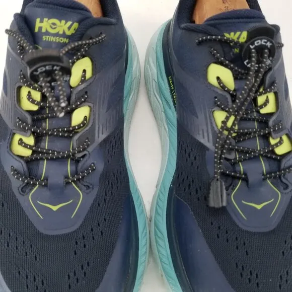 Hoka One One Stinson ATR Womens Blue Mesh Running Walking Shoes Sneakers 9.5