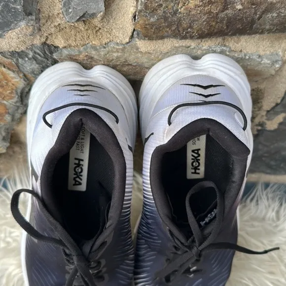 Hoka One One The Rincon 3 Sneaker Shoes in Black/White Size 12.5 Wide