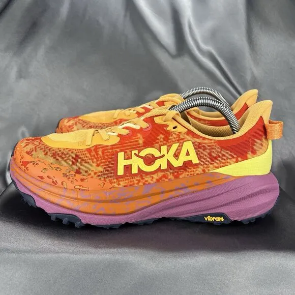 Hoka One Speedgoat 6 Women's 10 D Sneaker Shoes Trail Orange Running Walking Gym