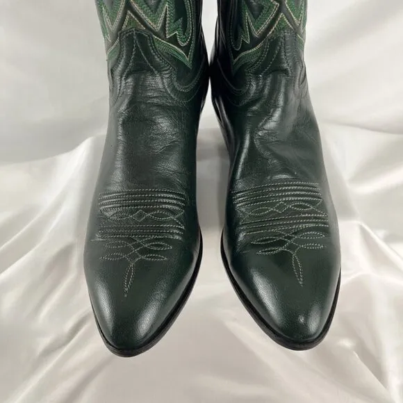 Hondo Boots Mexican-Made Green Cowboy Boots Women's Size 7B