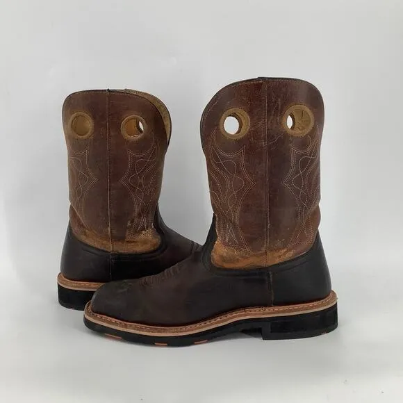 HOSS Size 10.5 Brown Leather Spitfire EH Composite Toe Western Work Boots P31-6
