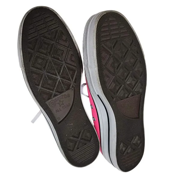 Hot Pink Converse Low Top Lace Up Chuck Taylor All Stars Platform Sneakers