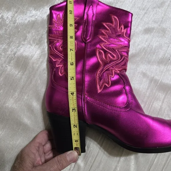 Hot Pink metallic cowboy boots