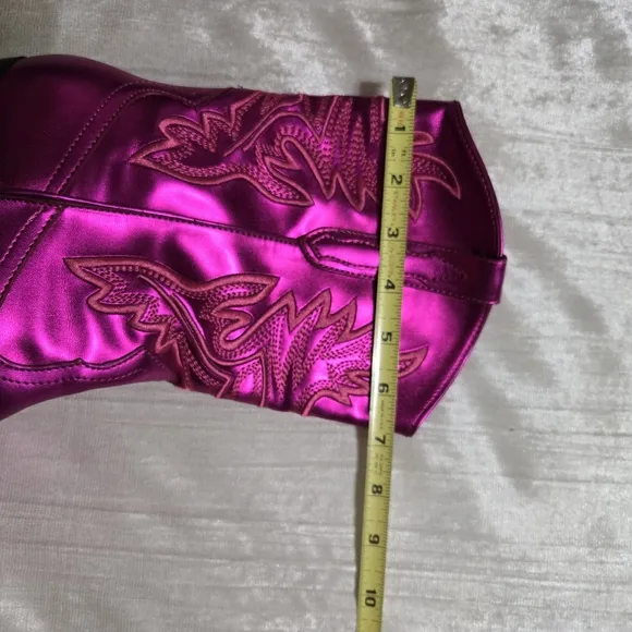 Hot Pink metallic cowboy boots