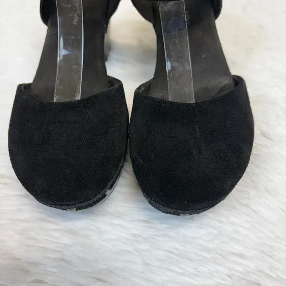 House of Harlow 1960 Black Suede Cherub Clogs Size 10