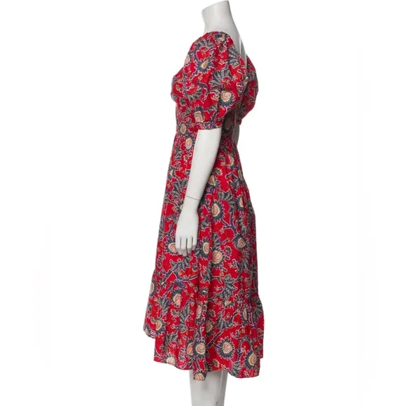 House of Harlow 1960 | NWT Women's Red Floral Knot Tie Sweetheart Dress Size L