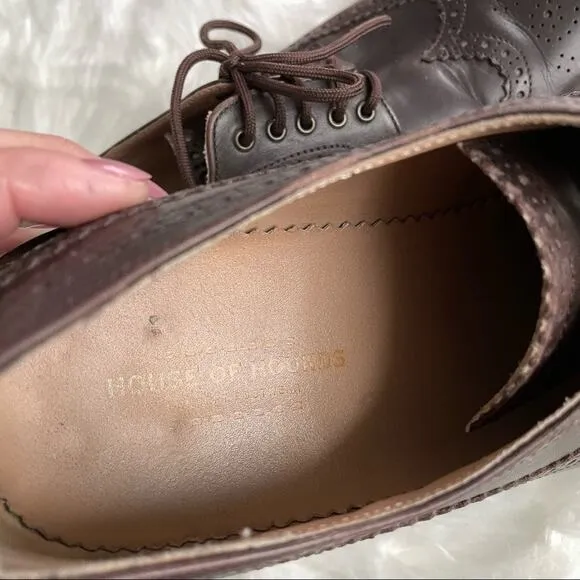 House of Hounds | Mens Brown Leather Oxford Wingtips Shoe London England Classic