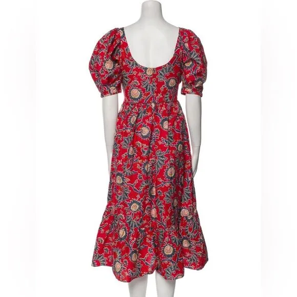 House of Harlow 1960 | NWT Women's Red Floral Knot Tie Sweetheart Dress Size L