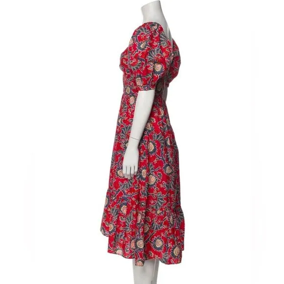 House of Harlow 1960 | NWT Women's Red Floral Knot Tie Sweetheart Dress Size L