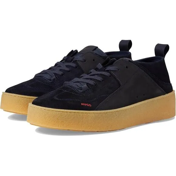 Hugo Boss Mens 11 Dark Blue Evan Platform Tennis Sneaker Suede Lace Up P2-18