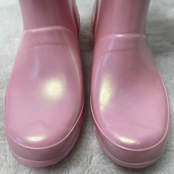 Hunter Kids Pink Silver Original Nebula Waterproof Boots Shoes Size 3B/ 4G