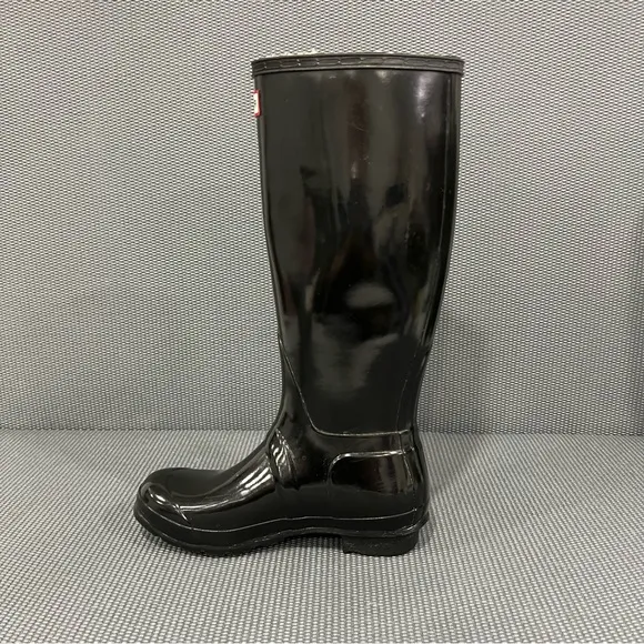 Hunter Original‎ Tall Rubber Rain Boots Womens Size 7 Glossy Black