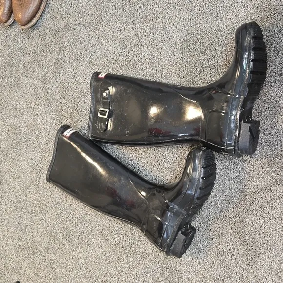 Hunter Women Original Gloss Tall Rain Boots shoes sz 7