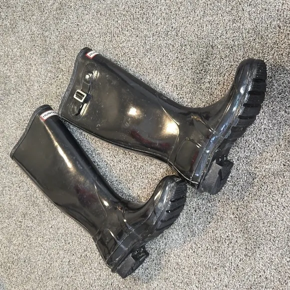 Hunter Women Original Gloss Tall Rain Boots shoes sz 7