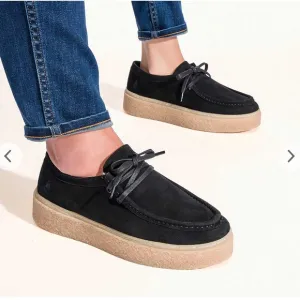 Hush Puppies Women’s 11‎ Bridget Bold Black Suede Platform Sneakers