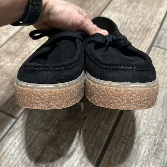 Hush Puppies Women’s 11‎ Bridget Bold Black Suede Platform Sneakers