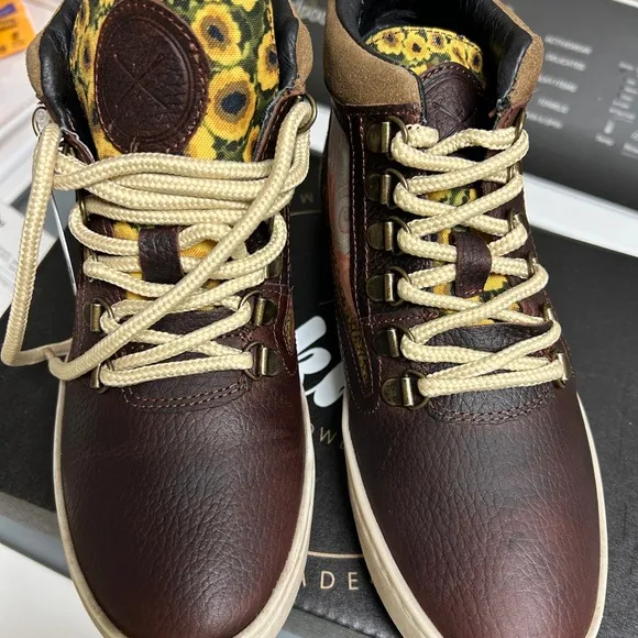 Inkkas Brown and Tan High-Top Sneakers