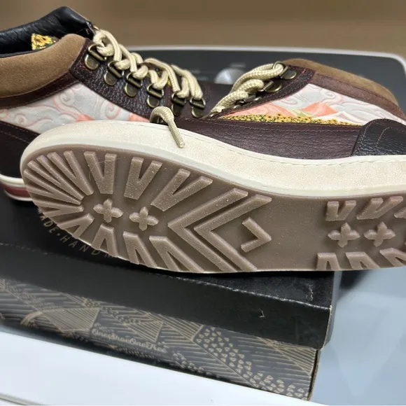 Inkkas Brown and Tan High-Top Sneakers