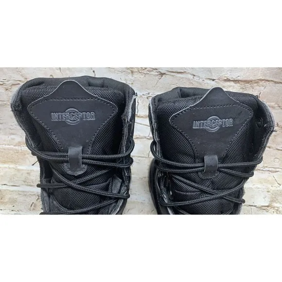 Interceptor Men’s Tactical Boots Lace Up Bike Boots Riding Boots  Black Sz 7.5