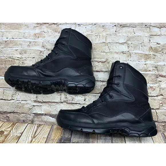 Interceptor Men’s Tactical Boots Lace Up Bike Boots Riding Boots  Black Sz 7.5