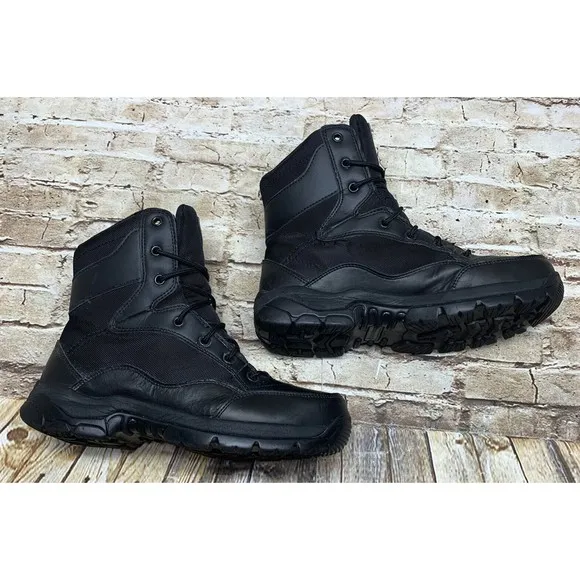 Interceptor Men’s Tactical Boots Lace Up Bike Boots Riding Boots  Black Sz 7.5