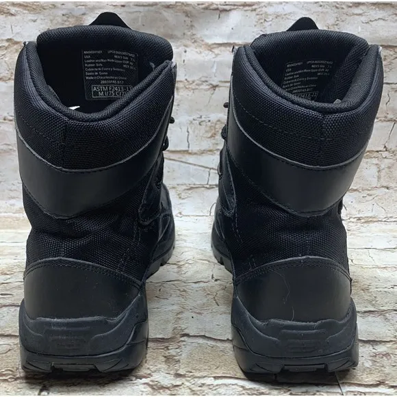 Interceptor Men’s Tactical Boots Lace Up Bike Boots Riding Boots  Black Sz 7.5
