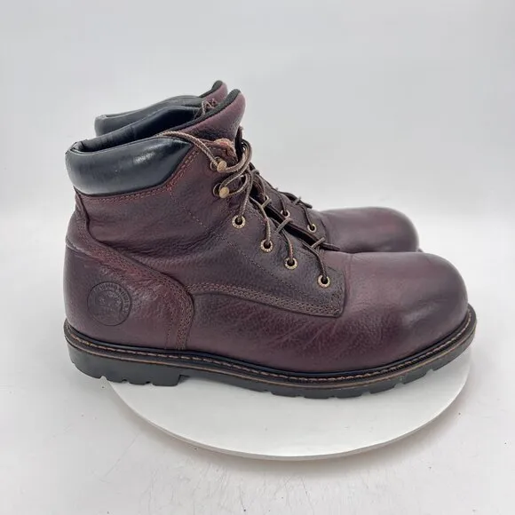 Irish Setter 83604 Men Size 13D Dark Brown Leather Steel Toe Ankle Work Boot