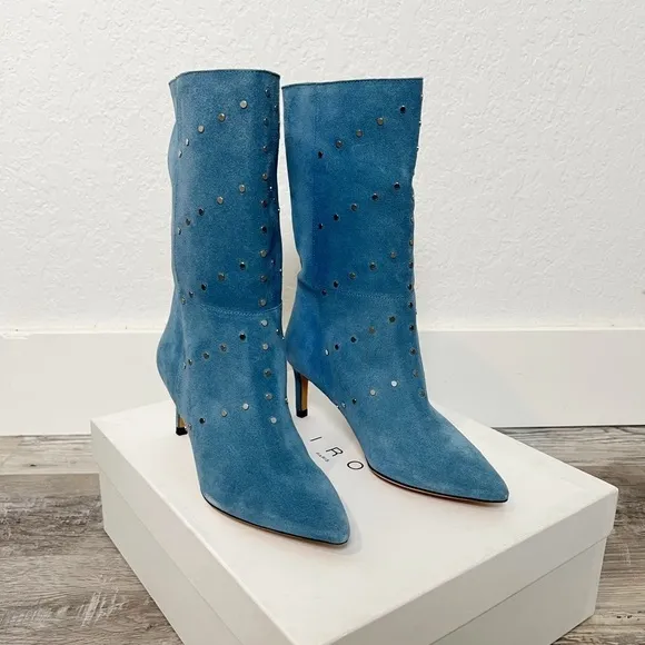 IRO PARIS Milow Studded Suede Slouch Boots