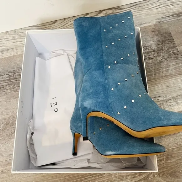 IRO PARIS Milow Studded Suede Slouch Boots