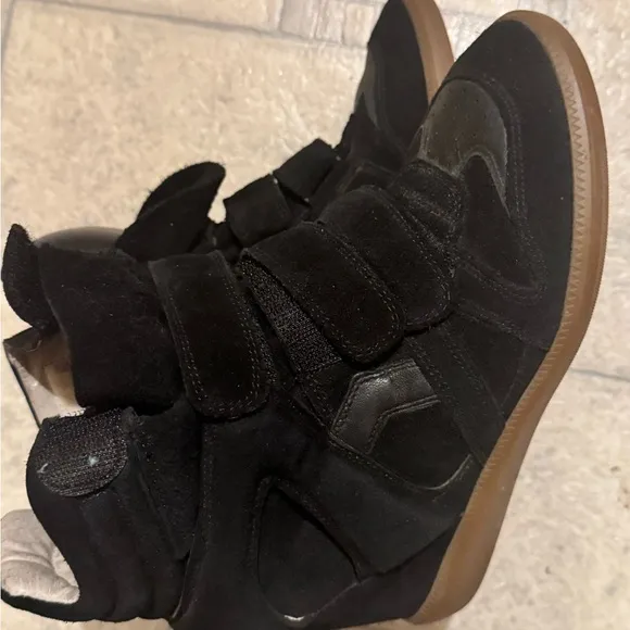 Isabel Marant black high-top wedge sneakers size 38