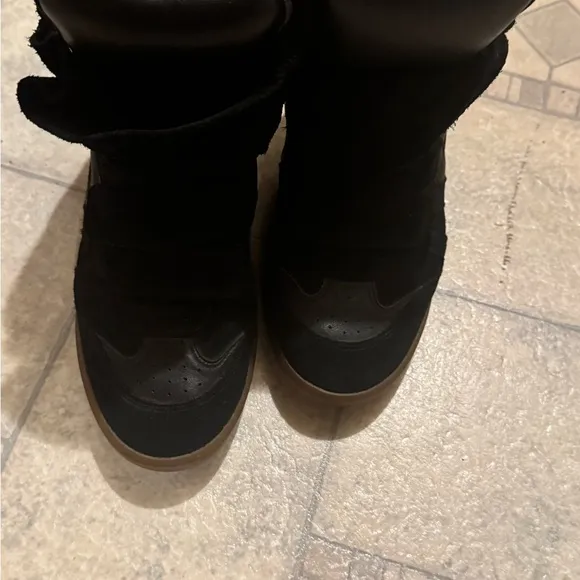 Isabel Marant black high-top wedge sneakers size 38