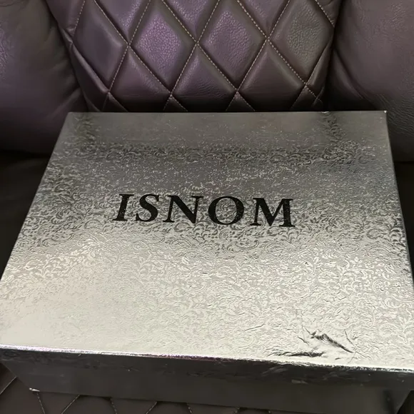 ISNOM Rhinestone Cowboy Boots Sparkly Ankle Boots with Pointed Toe and Chunky