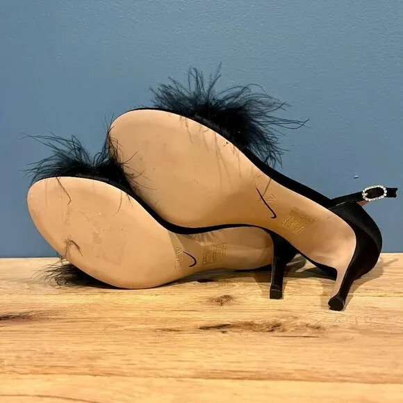 J. Crew Collection Rylie feather strap heels BS879 black shoes 7