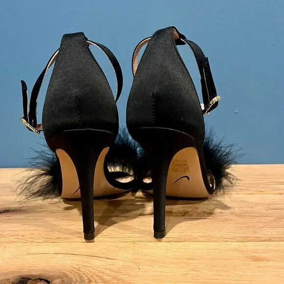 J. Crew Collection Rylie feather strap heels BS879 black shoes 7