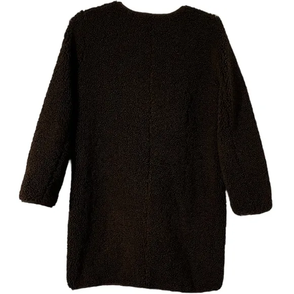 J. Crew Teddy Jacket Textured Sherpa Luxury Knit Chocolate Brown Size Medium