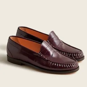 J. Crew Winona penny loafers in spazzolato leather BA190 Red 10.5 shoes